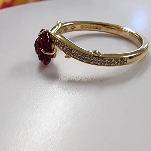 Pandora Disney Beauty and the Beast Enchanted Rose Ring Size 54 - Picture 6 of 6